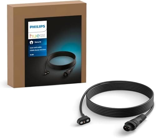 Philips Hue Secure Camera Low-Volt Extension Cable 9.8 ft (3 Meters) Black 1 Pack