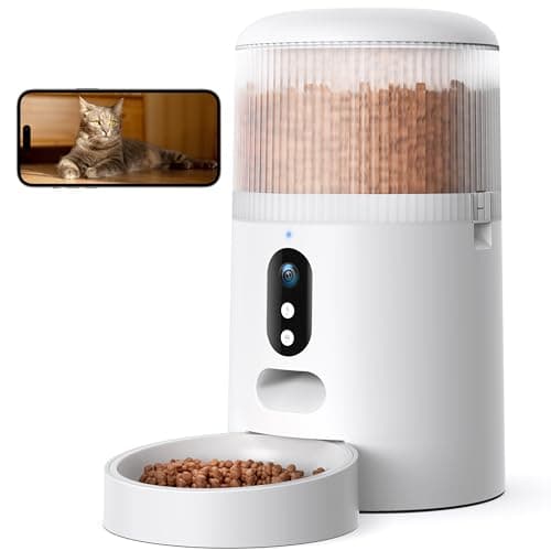 Faroro Automatic Cat Feeder with Camera, 3MP HD Video with Night Vision, 5G WiFi Cat Feeder Automatic with APP Control, 2-Way Audio, Low Food Sensor, Motion Alerts for Cats and Dogs