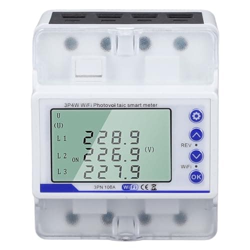 BSTiltion 3-Phase WiFi Smart Circuit Breaker, Bi-Directional Power Meter with Overload Protector for Home 60-300V 100A