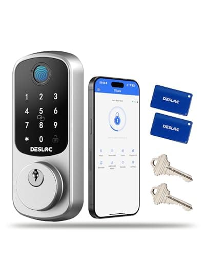 DESLOC Smart Door Lock B200, Smart Deadbolt Lock, Keyless Entry Door Lock, Fingerprint Smart Lock, Smart Locks for Front Door, App Control, Touchscreen Keypad Deadbolts,12-Month Battery, BHMA Grade3
