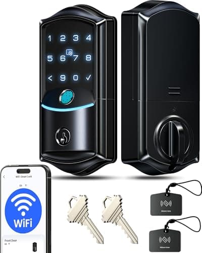 Veise VE027 WiFi Smart Lock Fingerprint Keyless Entry Deadbolt Matte Black