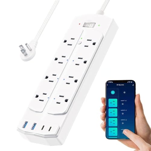 Smart Power Strip, Yozisital Surge Protector with 6 Smart Outlets and 4 USB Ports, 5FT Flat Plug Extension Cord for Home Office