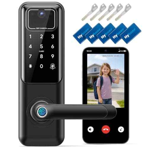 WiFi Video Smart Keypad Door Lock with Camera and Doorbell, Keyless Entry