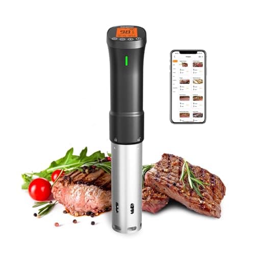 INKBIRD 2.4G Wifi Sous Vide Cooker ISV-200W, 1000W Sous Vide Machine, Remote Control Immersion Circulator with APP Recipes Timer Alarm Mobile Notification 3D Water Heating Ultra-Quiet