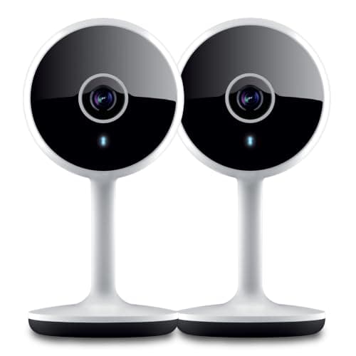 Geeni Vivid Indoor Smart Security Camera – HD Live Stream Camera for Indoor Home Monitoring with Night Vision, 2-Way Audio, Flexible Mount, Micro SD Slot, Motion Detection & App Control – 2Pack, White