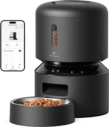 PETLIBRO Automatic Cat Feeder, 5G WiFi Pet Feeder with Freshness Preservation, Timed Cat Feeders for Dry Food, Up to 48 Portions 10 Meals Per Day, Granary Pet Feeder for Cat/Dog