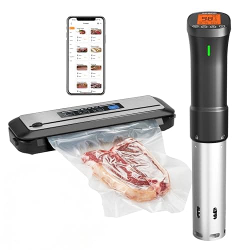 INKBIRD WIFI Sous Vide Cooker ISV-200W Bundle with INK-VS01 Vacuum Sealer Machine,1000W Sous-Vide Kits, Immersion Circulator for Sous Vide Mahine with 14 Preset Recipes on Thermal Immersion